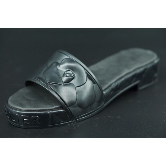 Valentino Garvani ATELIER 25 Black Rose Rubber Slide Platform Sandal SZ 39 New - Picture 1 of 11